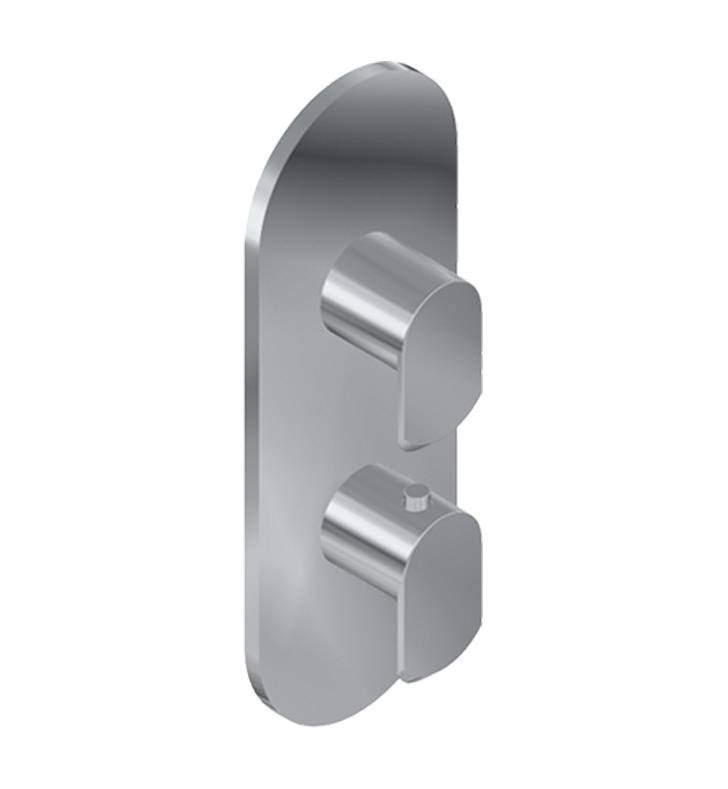 Polished Chrome Round 2-Hole Trim Plate with Phase Handles B75262