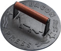 8.5-Inch Round Cast Iron Grill Press with Wood Handle Z5144
