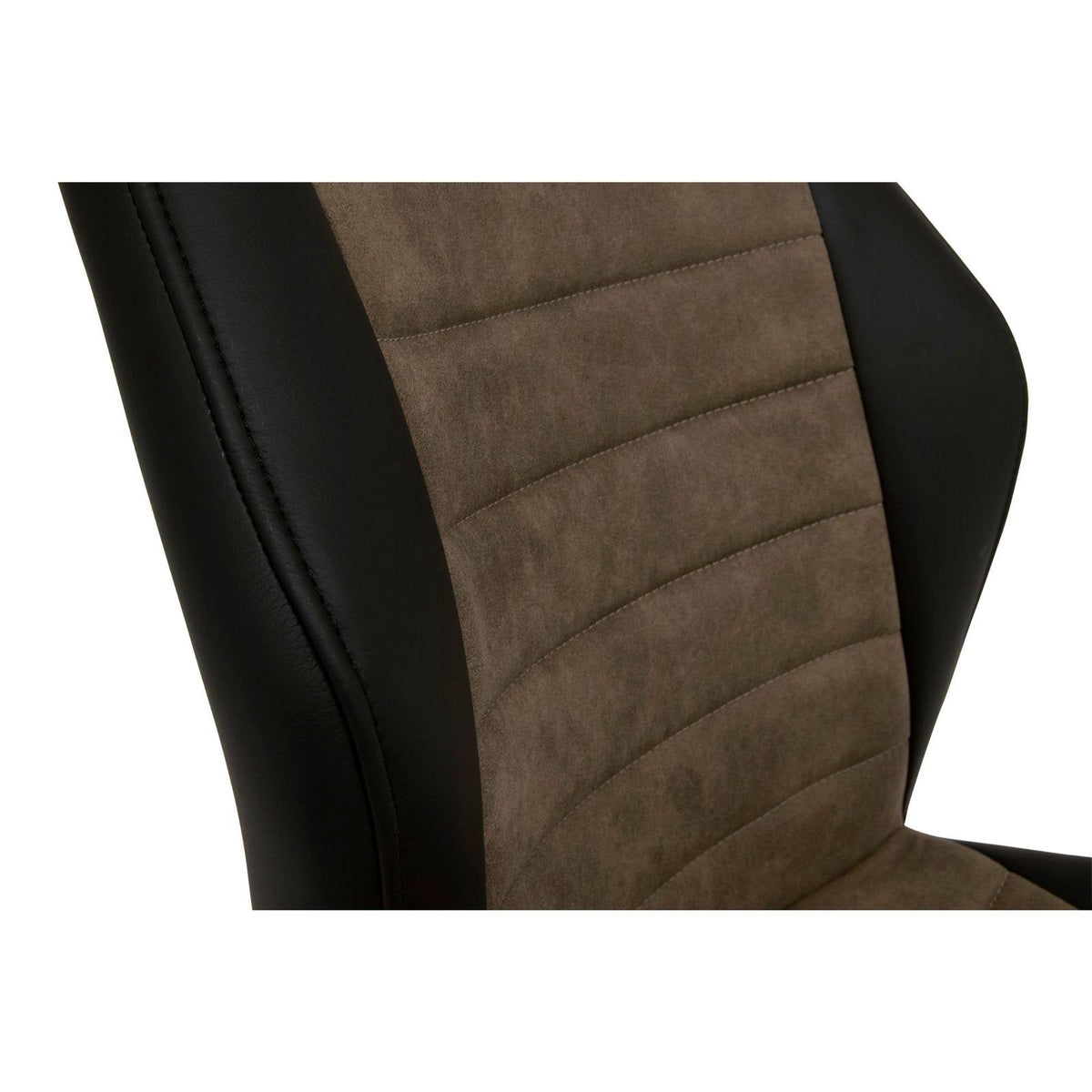 Black Brown Swivel Accent Chair with Metal Base J384
