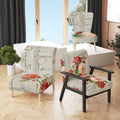 Red Painted Flowers Upholstered Accent Chair A4589
