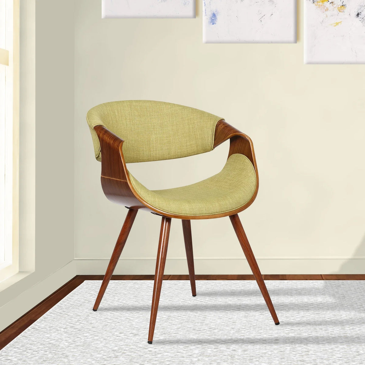 Fabric Dining Chair in Walnut and Charcoal J907
