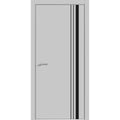 Solid French Door 36 x 84 inches Grey Matte with Frosted Glass Single Regular Panel Frame Trims Handle M29010