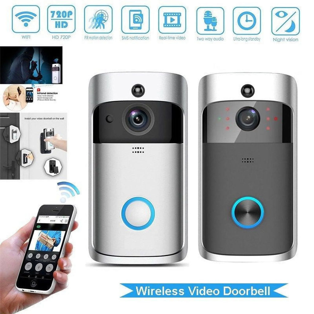 Black WiFi Doorbell Video Camera Intercom Security Bell E1420