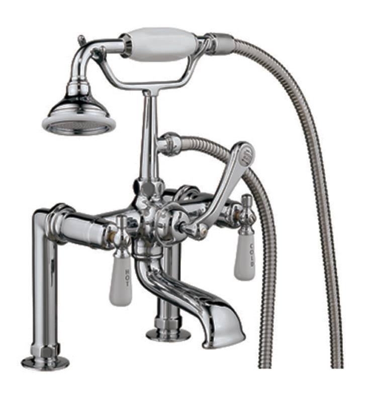 Polished Nickel Tub Rim-Mounted Faucet with Handshower U155