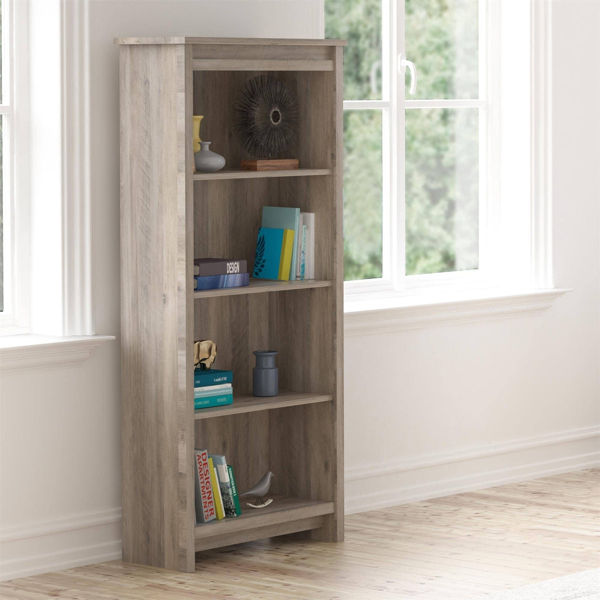 Ivory Oak 4 Shelf Bookcase X280
