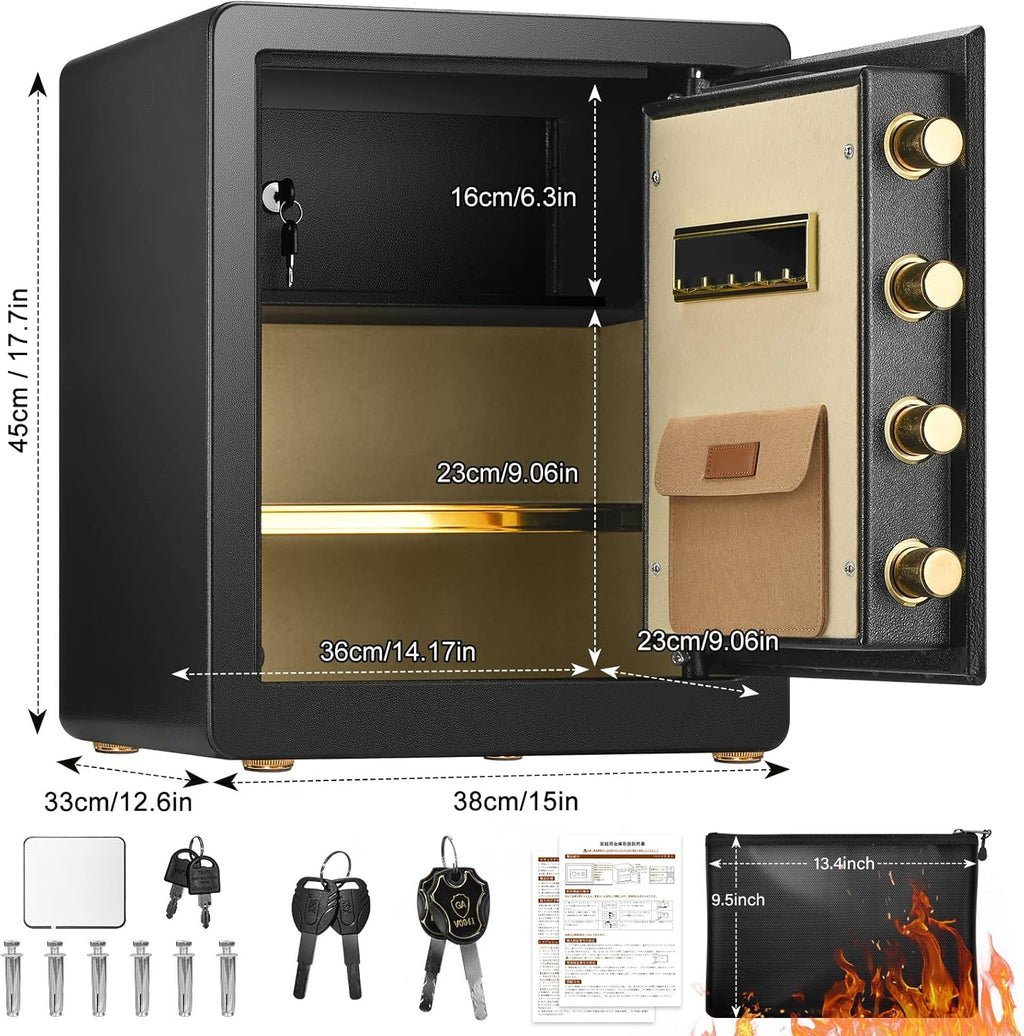 Fireproof Waterproof Digital Keypad Safe Box with Document Bag A1810