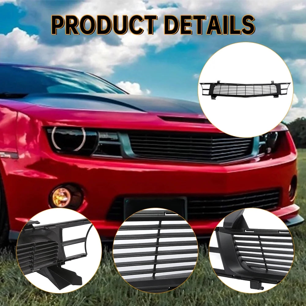 Front Heritage Bumper Upper Grille Grill Mesh for 2010-2015 Chevrolet Camaro SS LT ZL1 Dark Argent C51850
