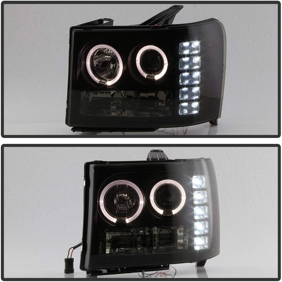 Black Smoked LED Projector Headlights for Pickup Truck B5030