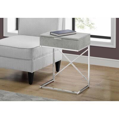 Silver End Table with Storage Q389