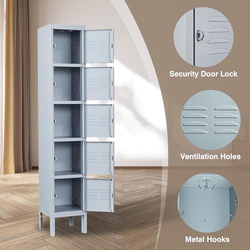 66" Tall Steel Storage Locker with 3 Doors W42154