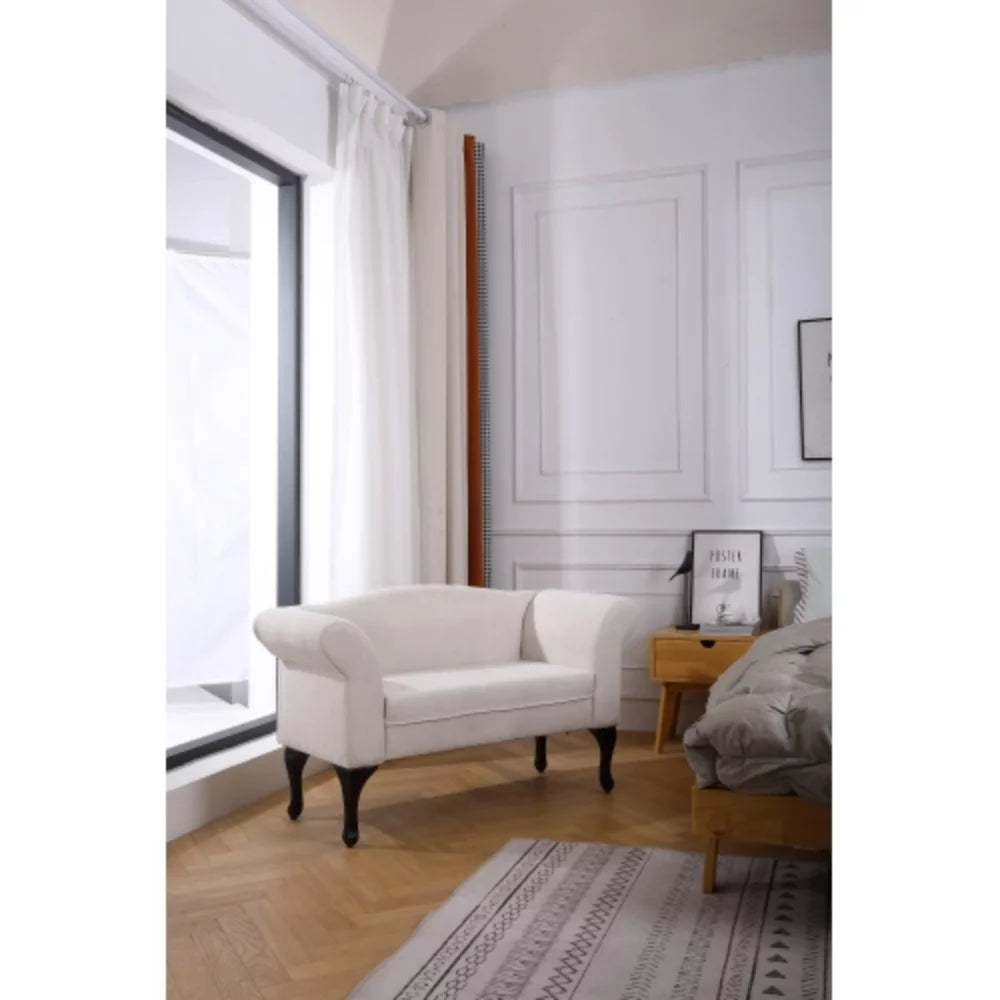 White Small Loveseat Sofa B877