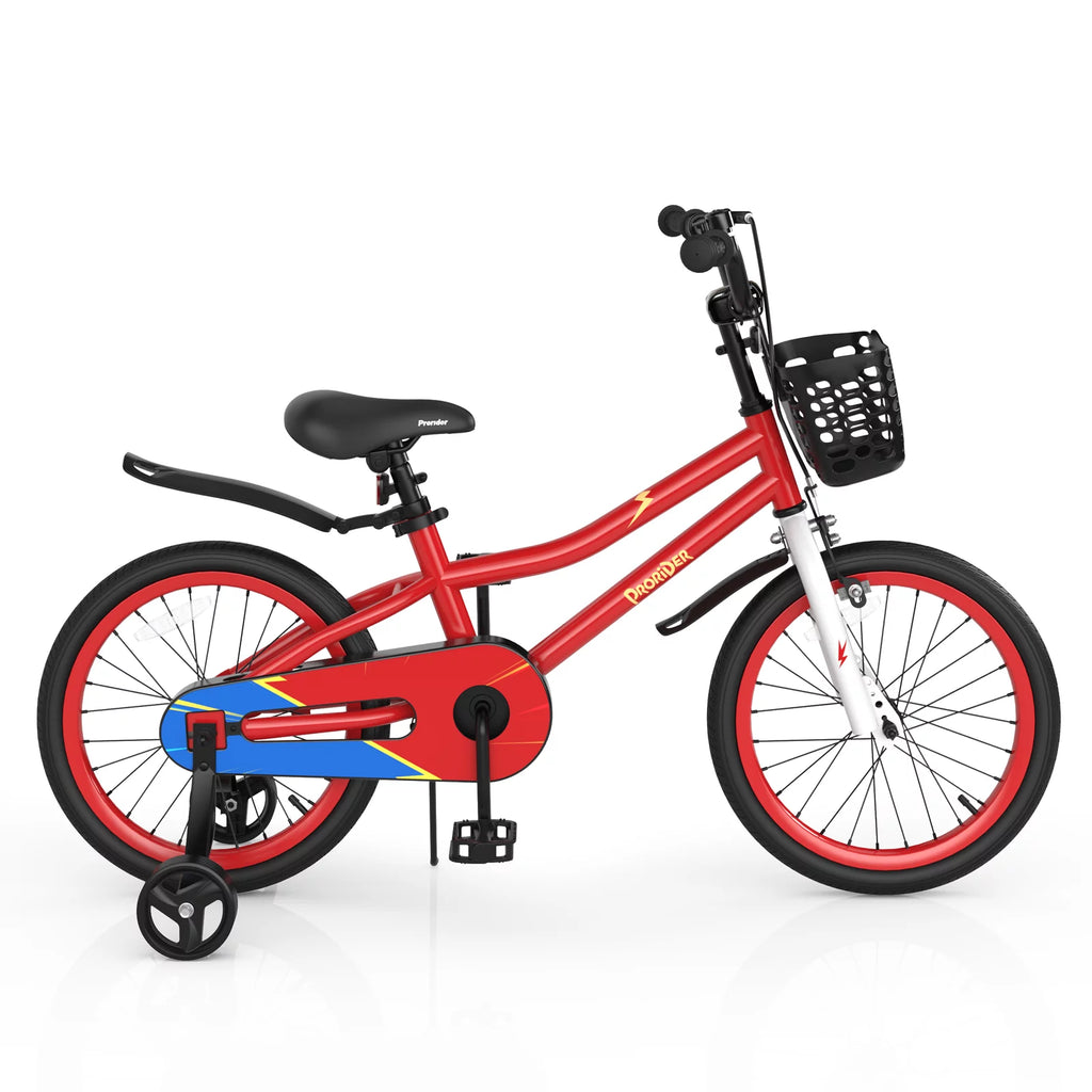 18 Kid's Bike with Training Wheels and Basket Y821