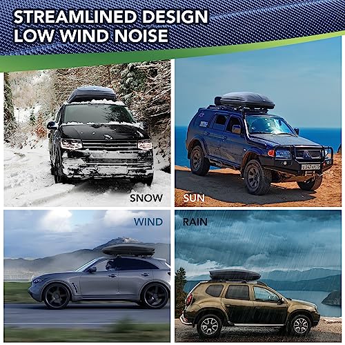 Black Dual-Side Opening Hard-Shell Roof Cargo Box Carrier W44816