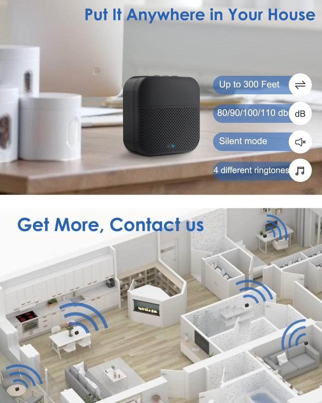 1080P HD Wireless Video Doorbell Camera with Chime W240