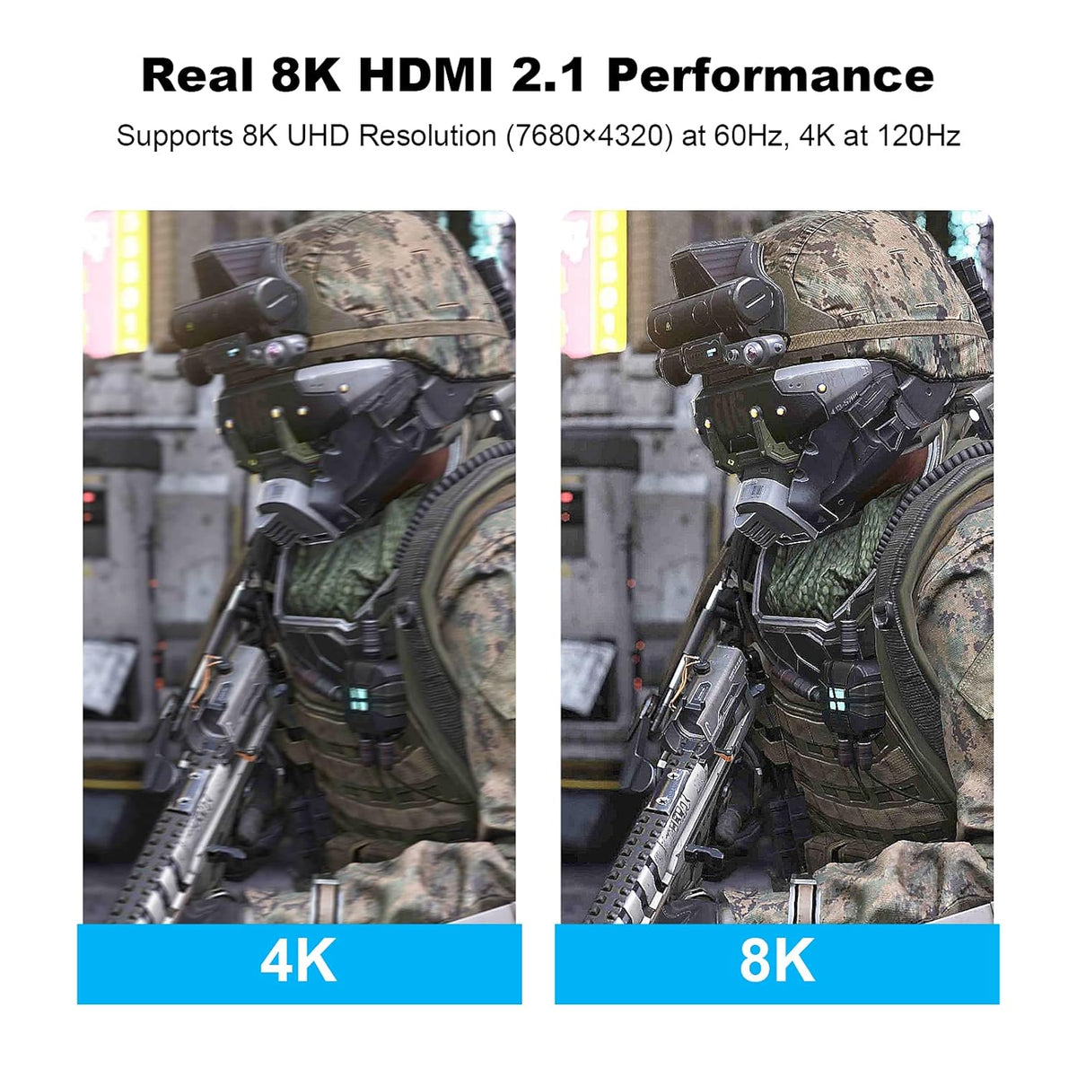 8K HDMI 2.1 Cable, 3FT 2 Pack 48Gbps Nylon Braided J86380