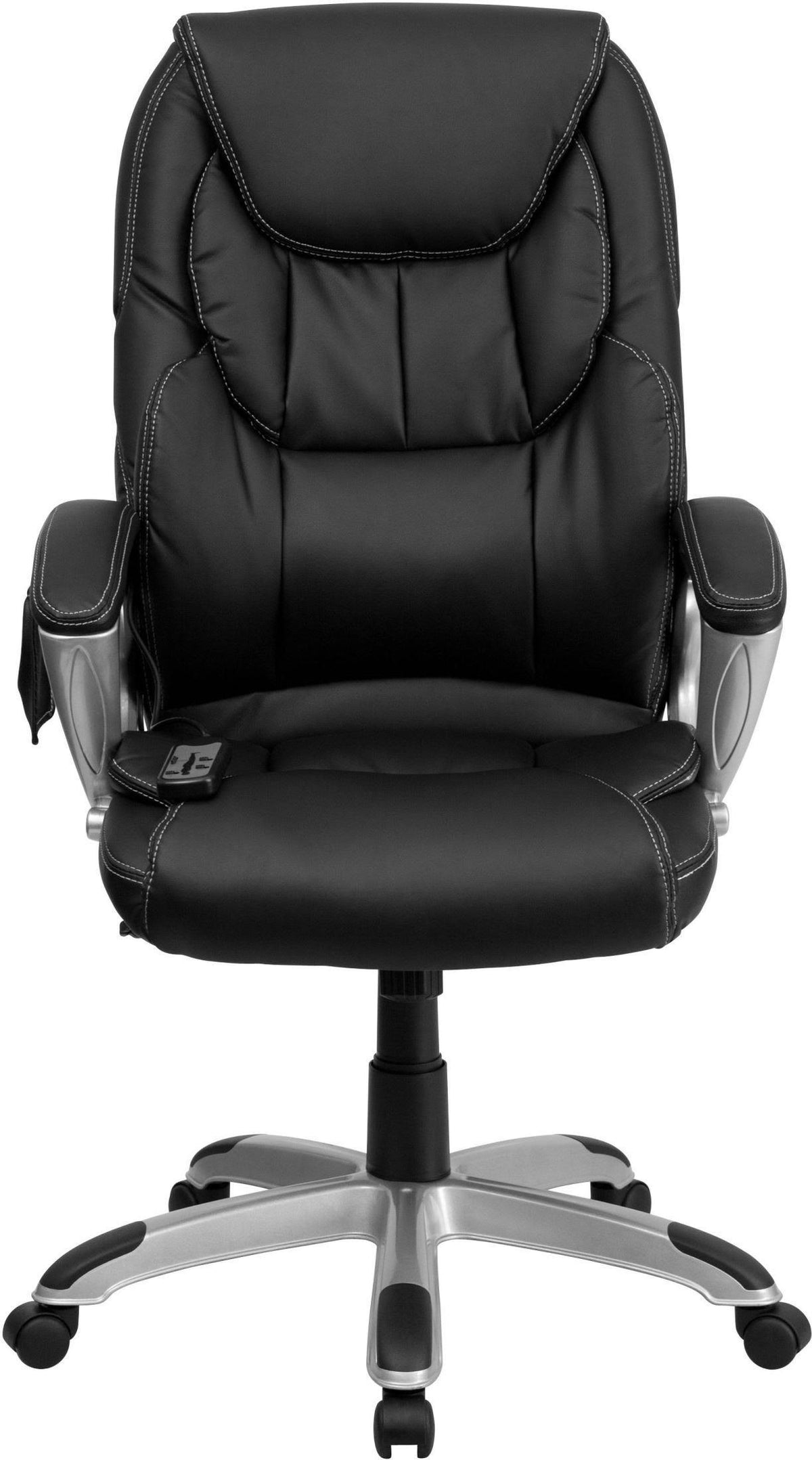 High Back Ergonomic Massaging Swivel Office Chair Black/Silver I350980