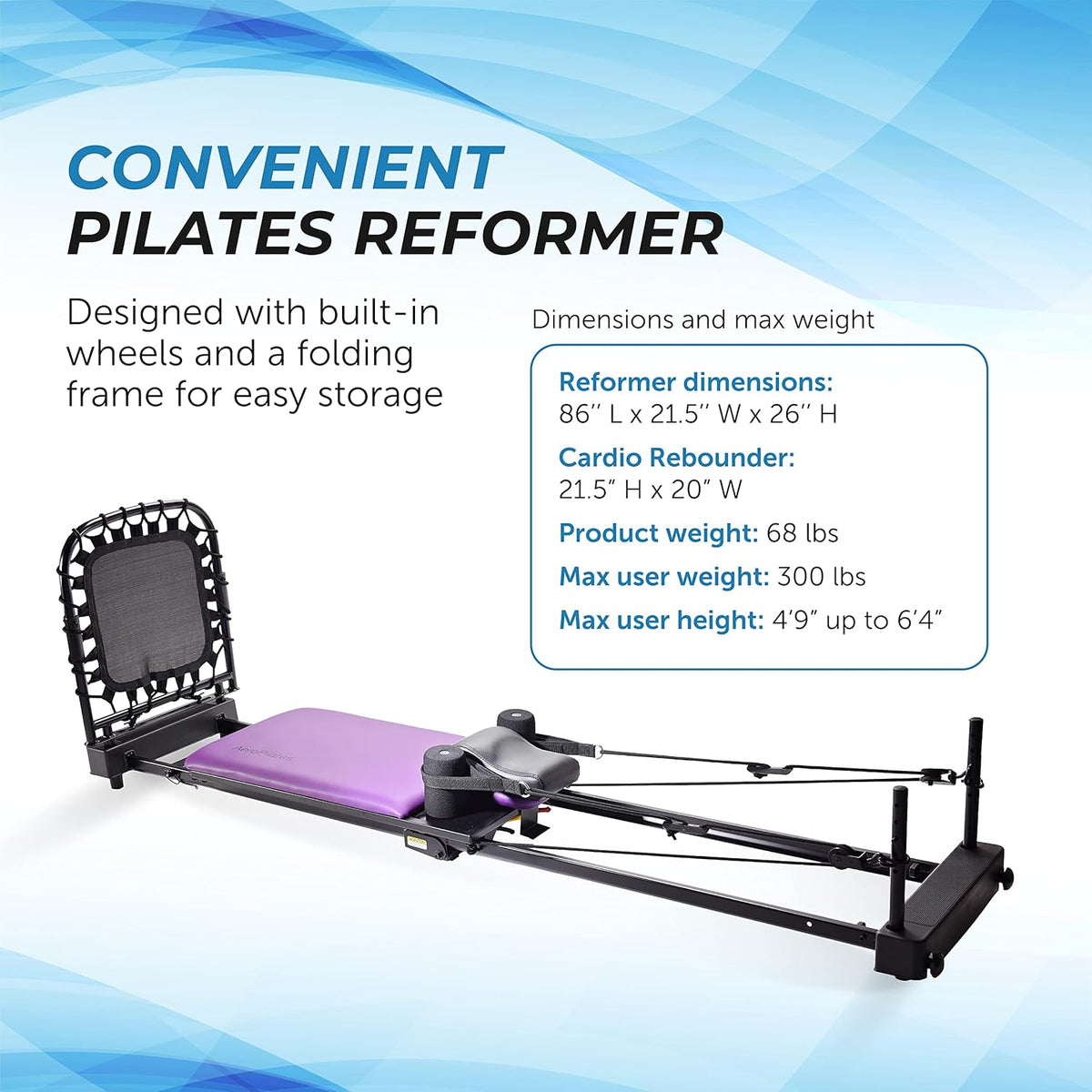 Pilates Reformer Workout Machine with Rebounder Y779