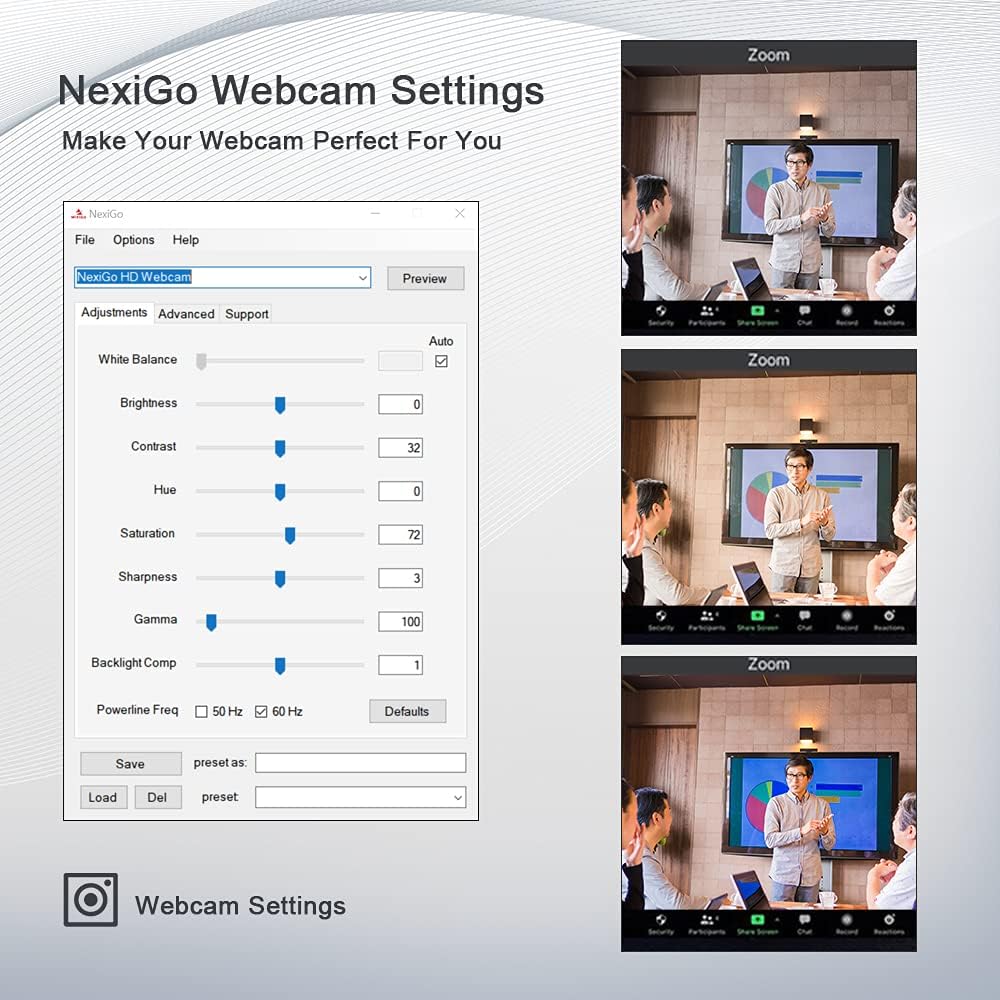 1080P 60FPS Webcam with Light, Fast AutoFocus, Built-in Privacy Cover, Dual Stereo Microphone, Pack of 2 R26146