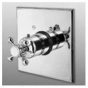 Astor Square Thermostatic Trim Plate with Handle Biscuit L305
