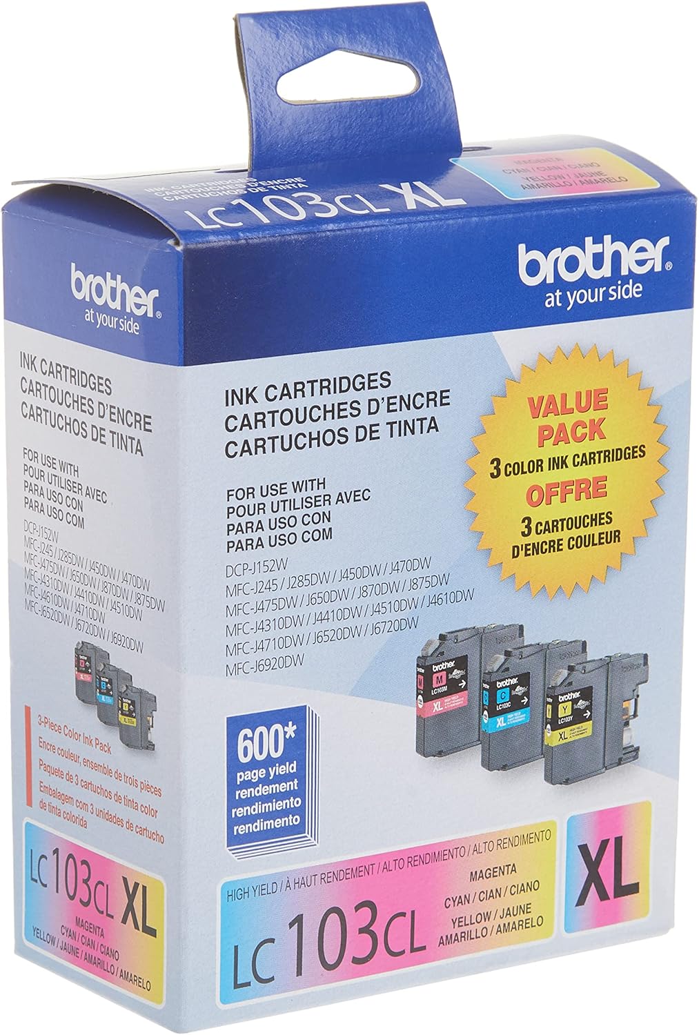 LC103 Color Ink Cartridge 3 Pack Cyan Magenta Yellow X8644