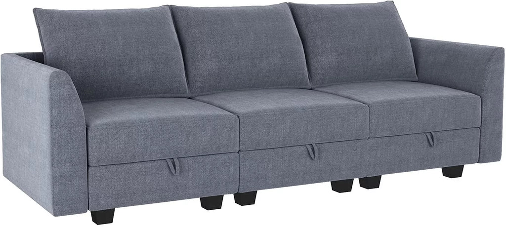 Bluish Gray 3-Seater Sectional Sofa L961333