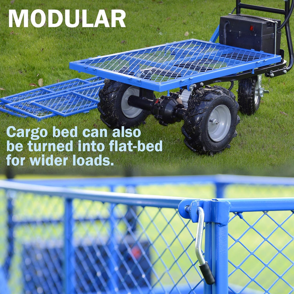 Electric Utility Cart Hand Truck 500W Battery Driven Max 500Lbs Load U104814