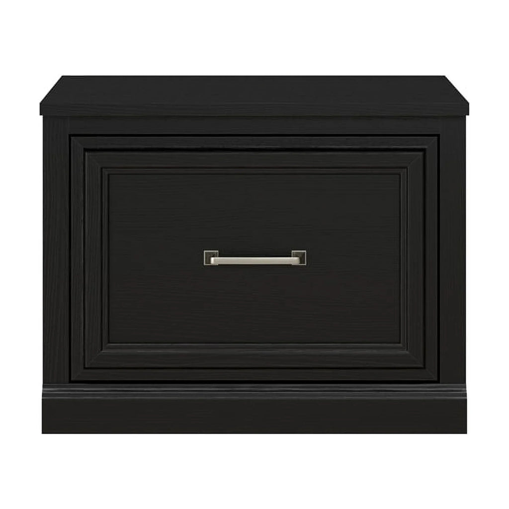Black Oak Shoe Bench with Drawer B6253
