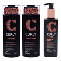 3 Pc Curly Shampoo Conditioner Fix Cream Kit I34457