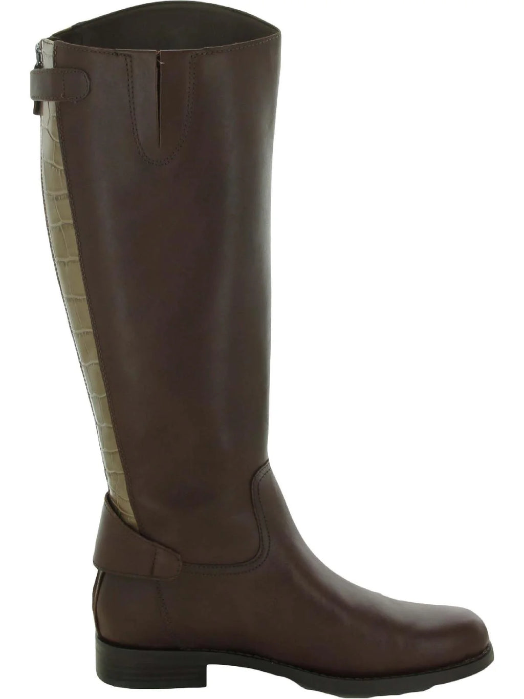 Brown Leather Knee High Boots N442