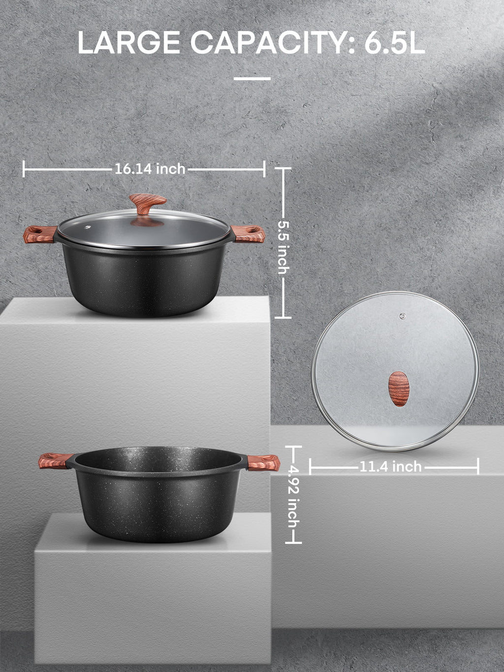 6 Quart Nonstick Stock Pot with Glass Lid K998961
