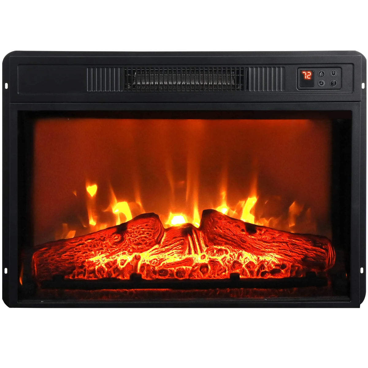 Gray Fireplace TV Stand with 23" Electric Fireplace and Storage Cabinet Y2595