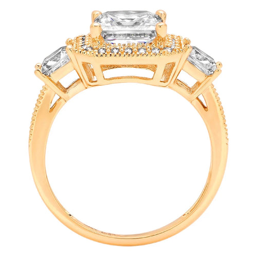 14K Yellow Gold Three-Stone Diamond Engagement Ring I849
