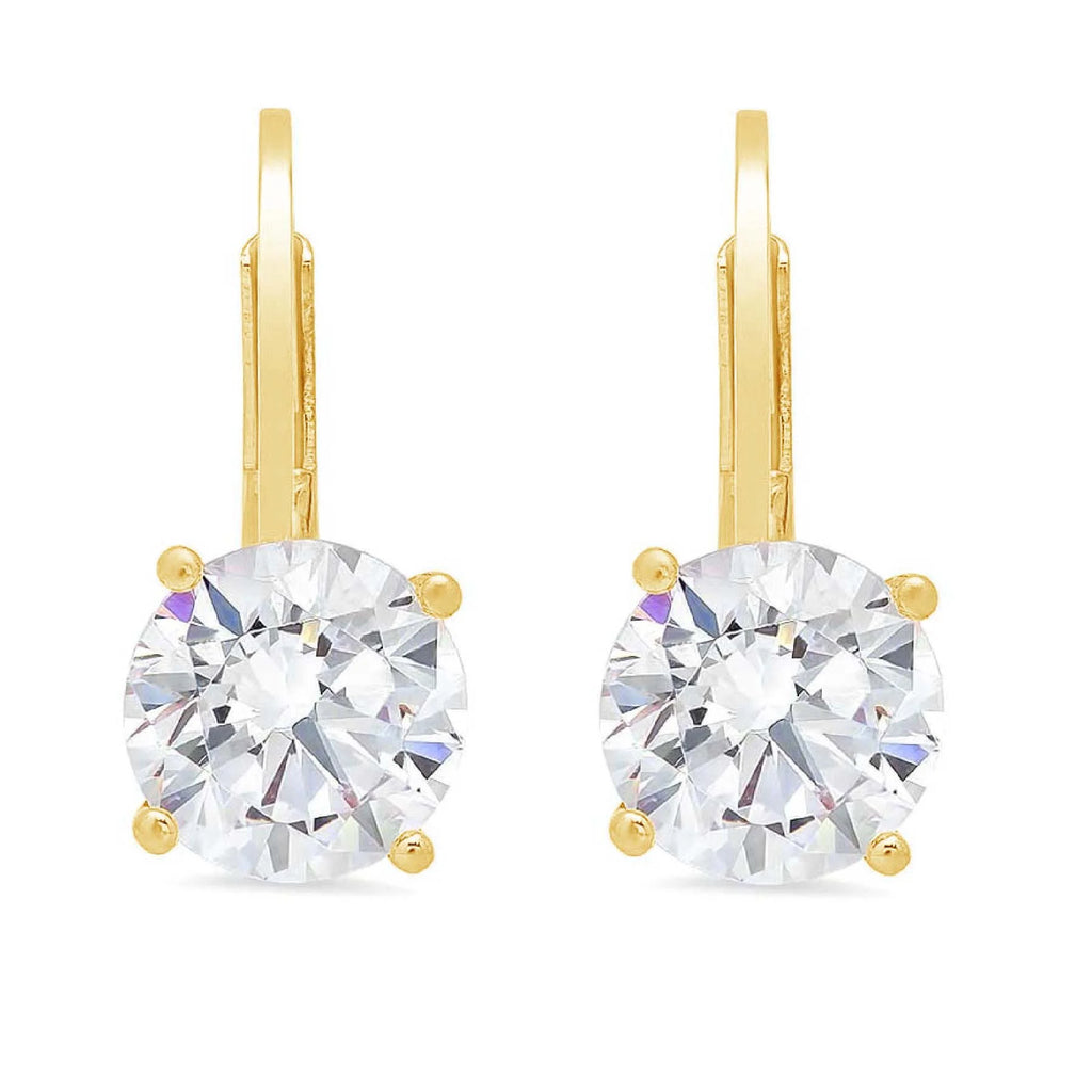 1.5 ct Purple Simulated Alexandrite 18k Yellow Gold Earrings Lever Back I2931