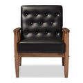 Black Faux Leather Upholstered Wooden Lounge Chair M176971
