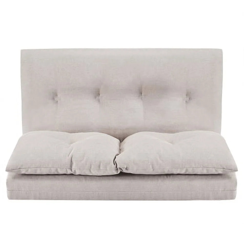 Beige Fabric Folding Chaise Lounge Sofa Floor Couch R88563