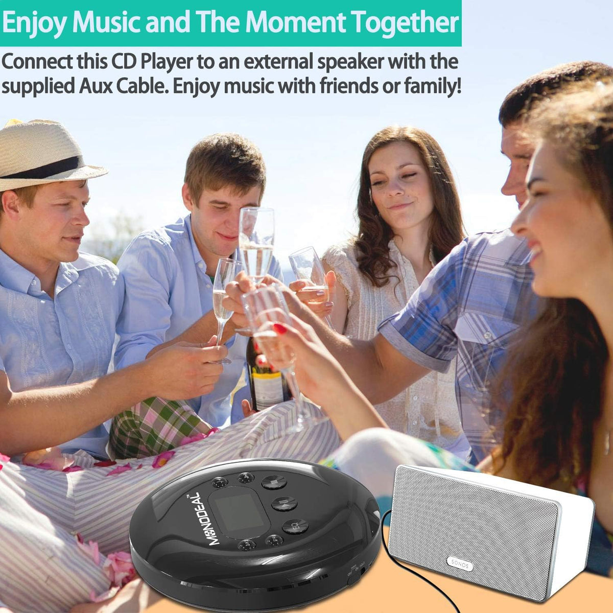 Portable CD Player with Headphones, Anti-Skip, Pack of 2 M514856
