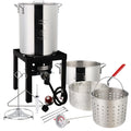 30QT Aluminum Turkey Deep Fryer & 10QT Fish Fryer Kit J409405