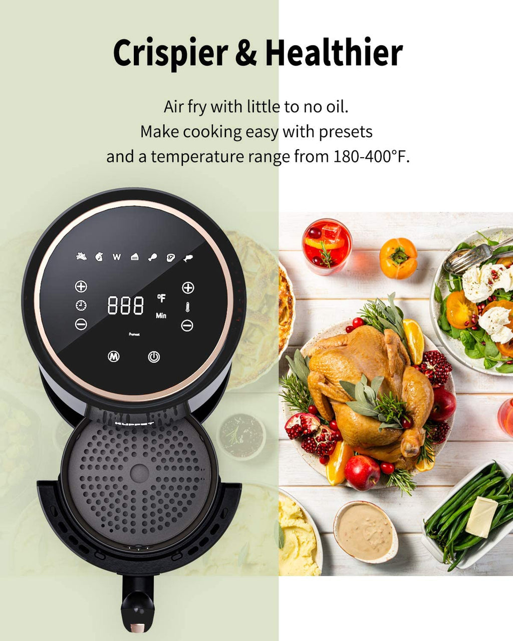 Black 1500W Electric Air Fryer Z271689