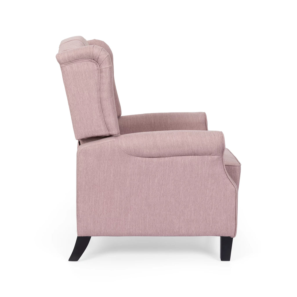 Light Blush Tufted Fabric Push Back Recliner A623741