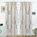 Orange Yellow Gray Blackout Thermal Curtain, 2 Panel 52Wx84L E99019
