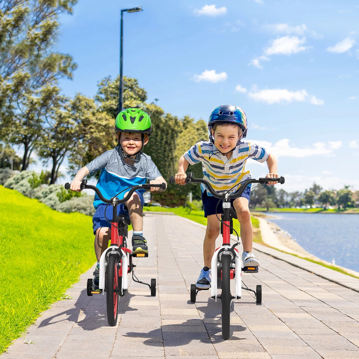 18 Kid's Bike with Training Wheels and Basket Y821