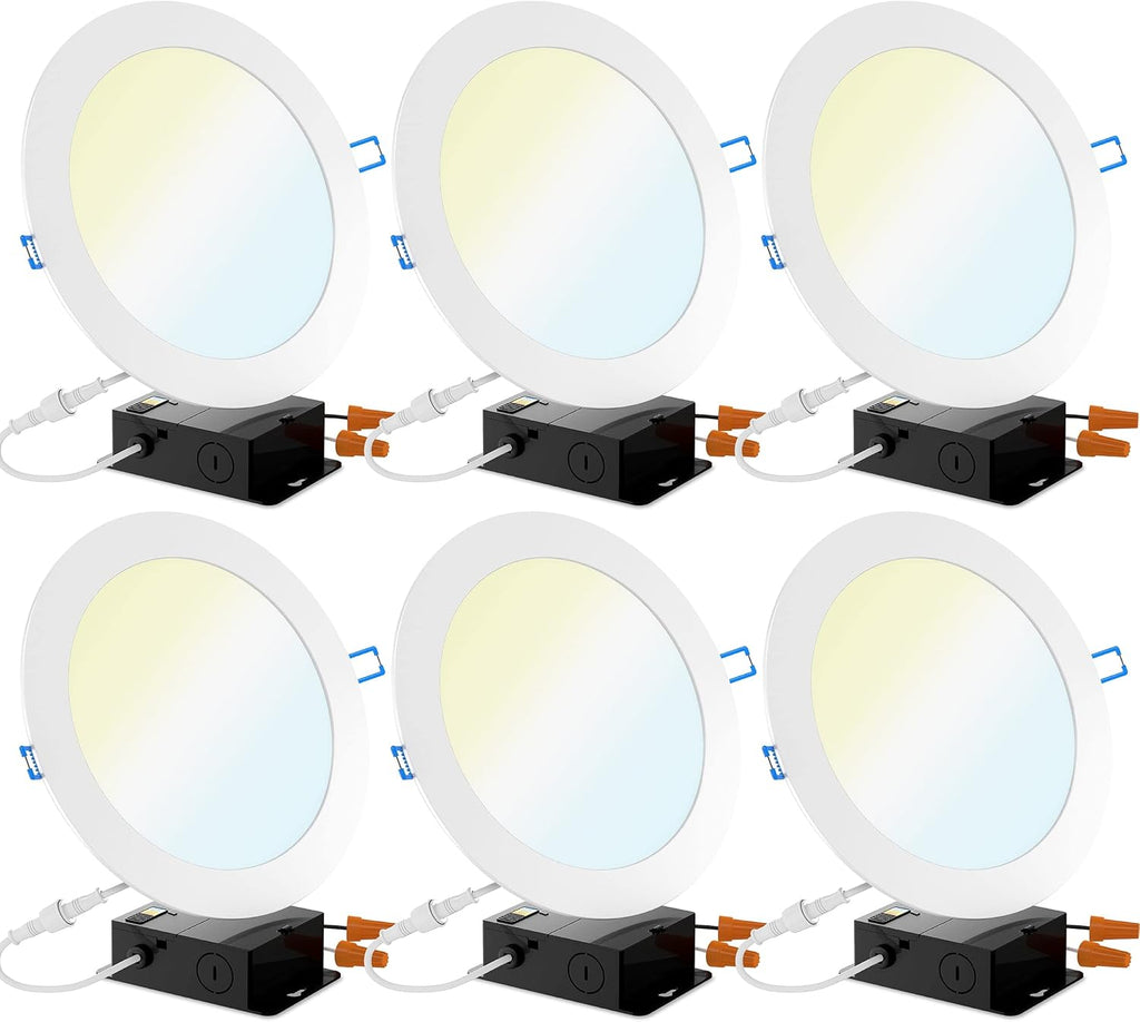 6 Inch Ultra Thin LED Recessed Ceiling Lights Selectable Dimmable 6 Pack I966467