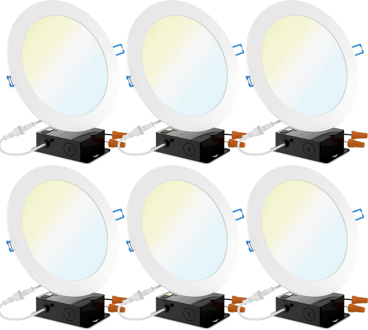 6 Inch Ultra Thin LED Recessed Ceiling Lights Selectable Dimmable 6 Pack I966467
