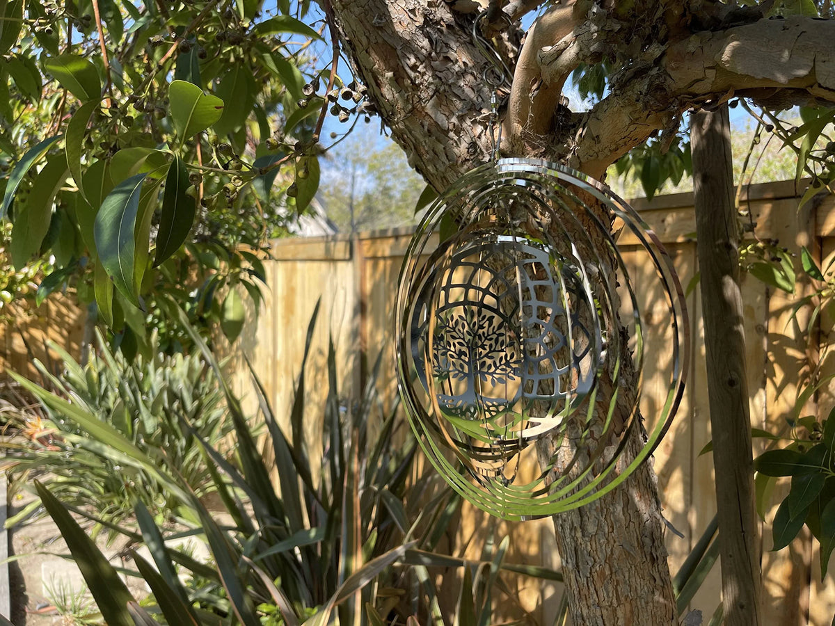 Tree of Life Dreamcatcher Kinetic Wind Spinner Outdoor Metal Hanging Spinners Large 3D Garden Art Wind Sculpture H66588