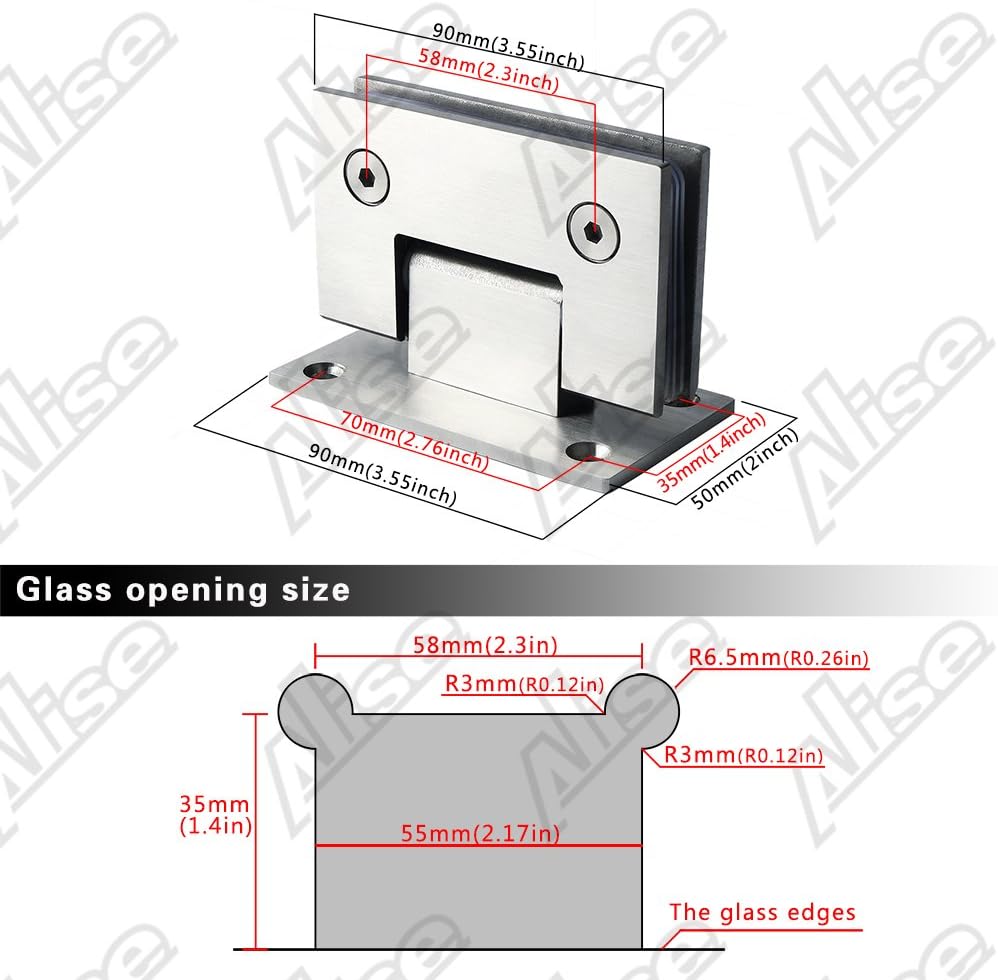 90 Degree Glass Door Cabinet Clamp Stainless Steel Brushed Nickel G7211