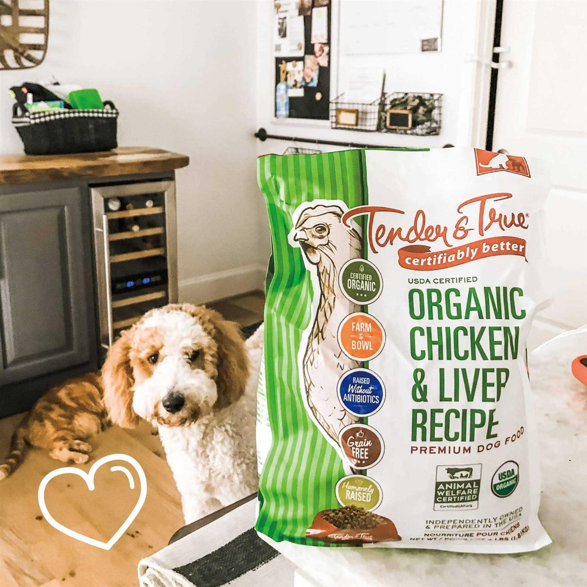Organic Chicken & Liver Recipe Dry Dog Food P90443