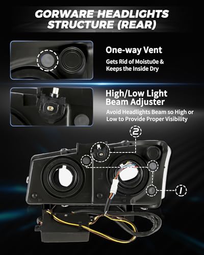 Black Headlights Housing Assembly with Clear Lens H51711