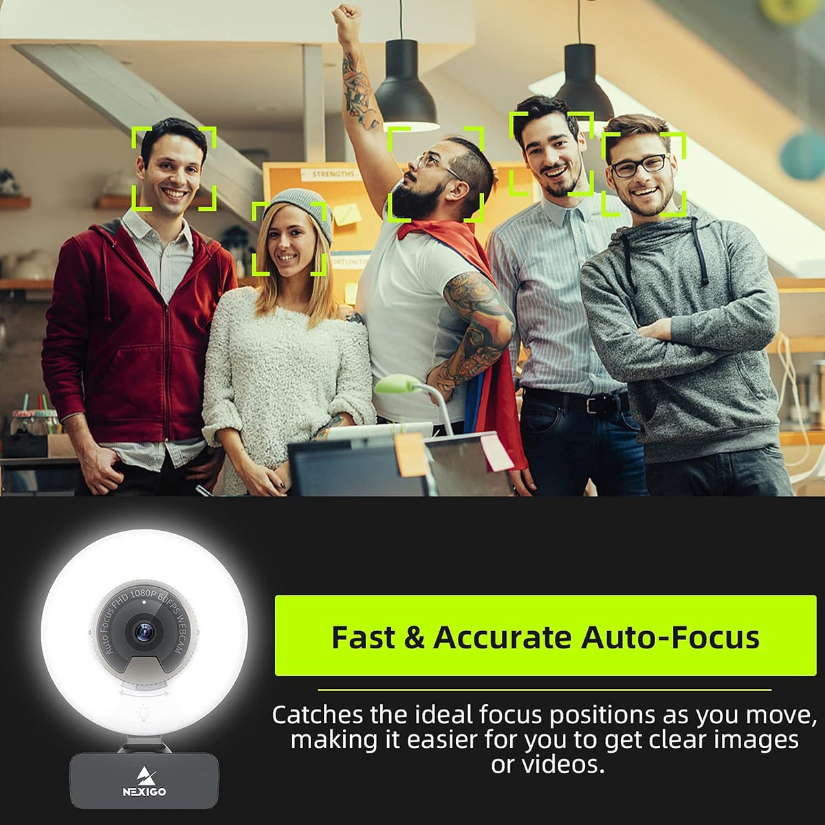 1080P 60FPS Webcam with Light R374