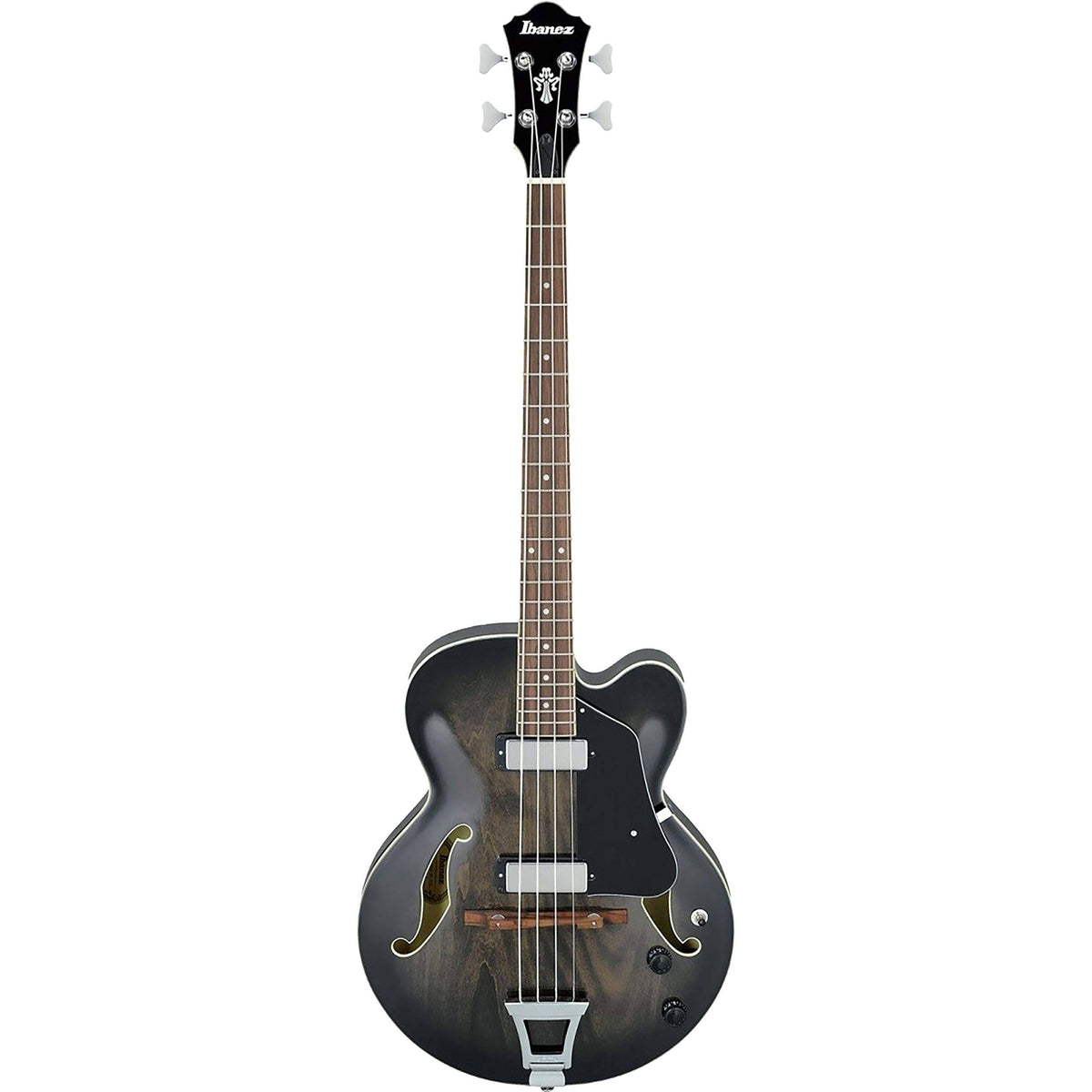 Transparent Black Sunburst Hollowbody Bass P32084