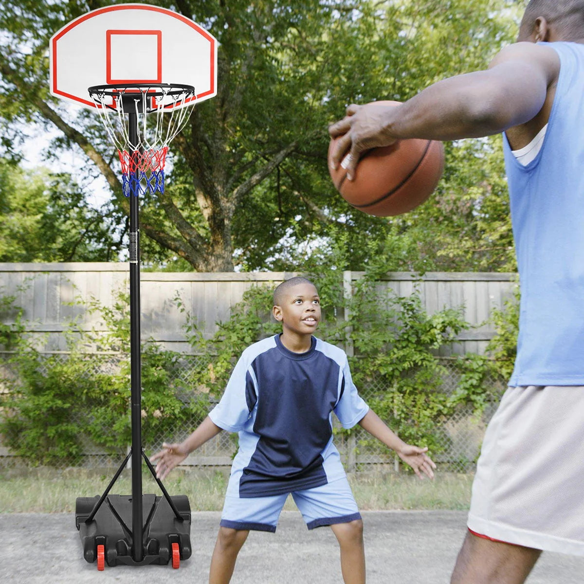 Adjustable Basketball Hoop System with Wheels M83641